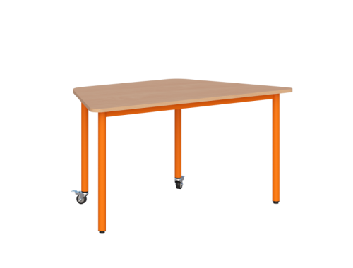 Stolik mobilny szkolno-przedszkolny, blat trapezowy 1400x700 (Nr 1, 2, 3) - F.H.U. Supellex - Meble